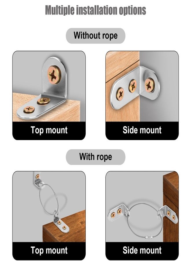 lasuroa 4 Sets Furniture Anchors, Stainless Steel Premium Durable Anti-Tip Furniture Wall Anchor Practical Earthquake Straps for Baby Proofing Safety - Image 5